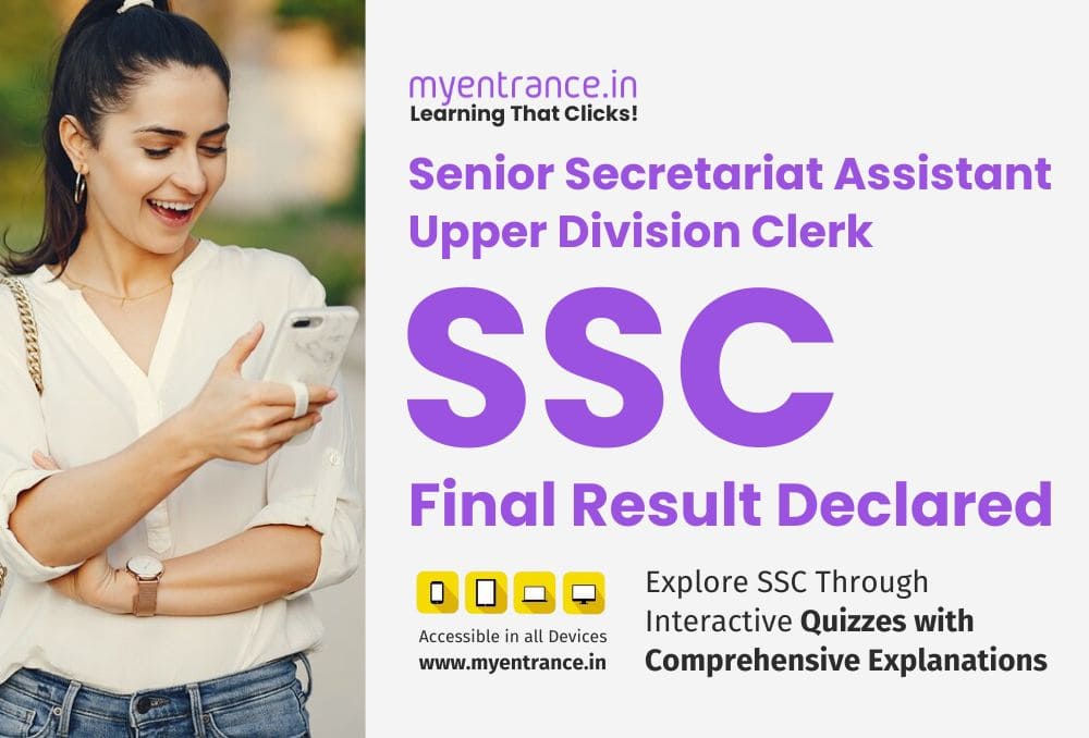 SSC EXAM RESULT FOR Secretariat Assistant/ Upper Division Clerk Grade Exam 2023 & 2024