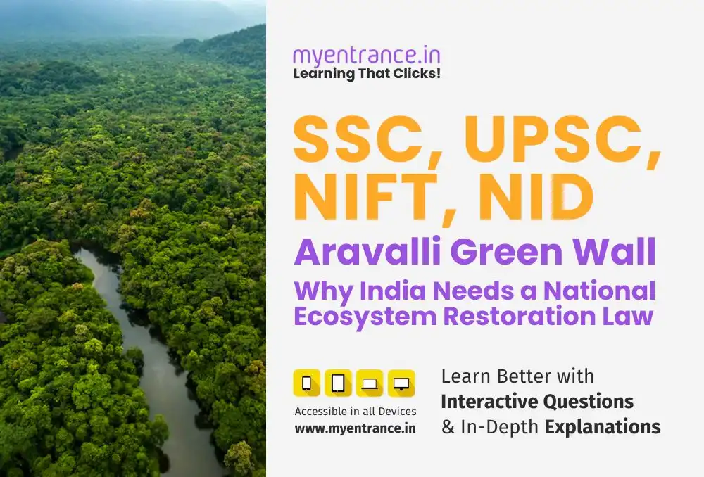 Aravalli mountain range showing degraded land juxtaposed with young saplings being planted by volunteers under the Green Wall initiative