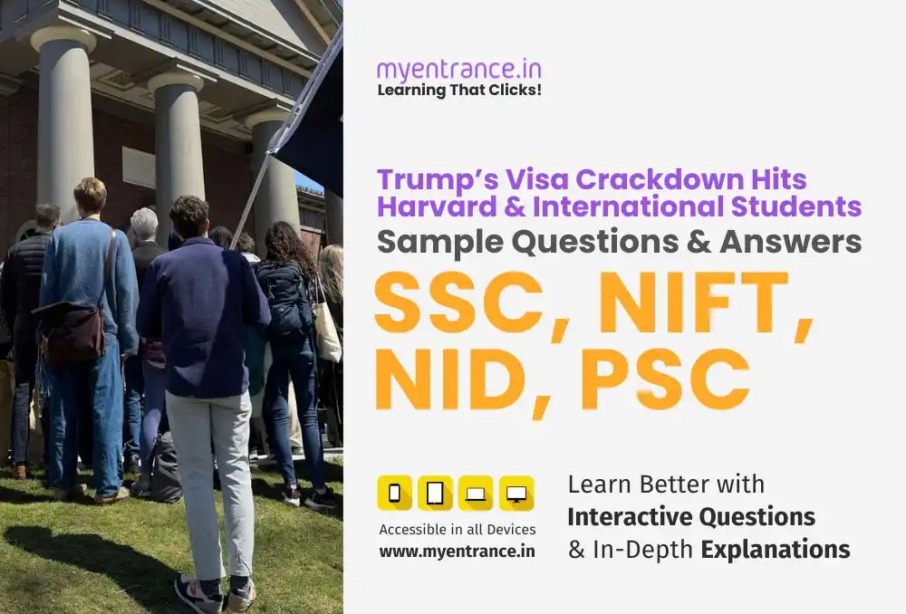 Indian student reviewing Harvard acceptance letter amid visa policy headlines - myentrance.in exam prep