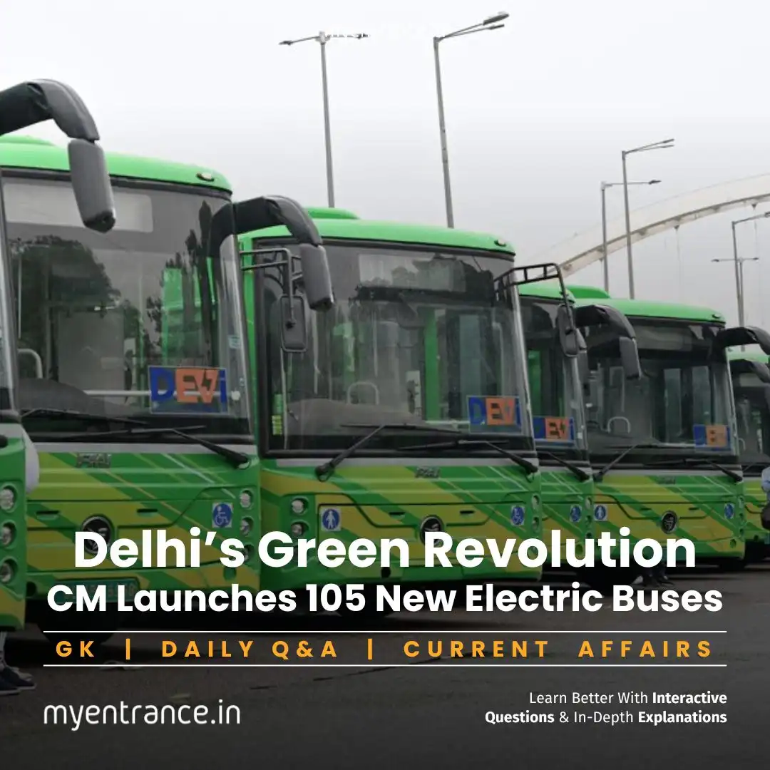 Delhi Chief Minister Rekha Gupta inaugurates orange DEVI electric buses at Narela depot, highlighting BJP’s green transport initiative.
