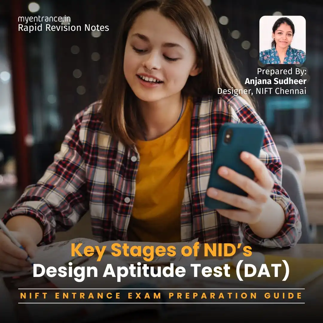 Anjana Sudheer says about the Key Stages of NID’s Design Aptitude Test (DAT)