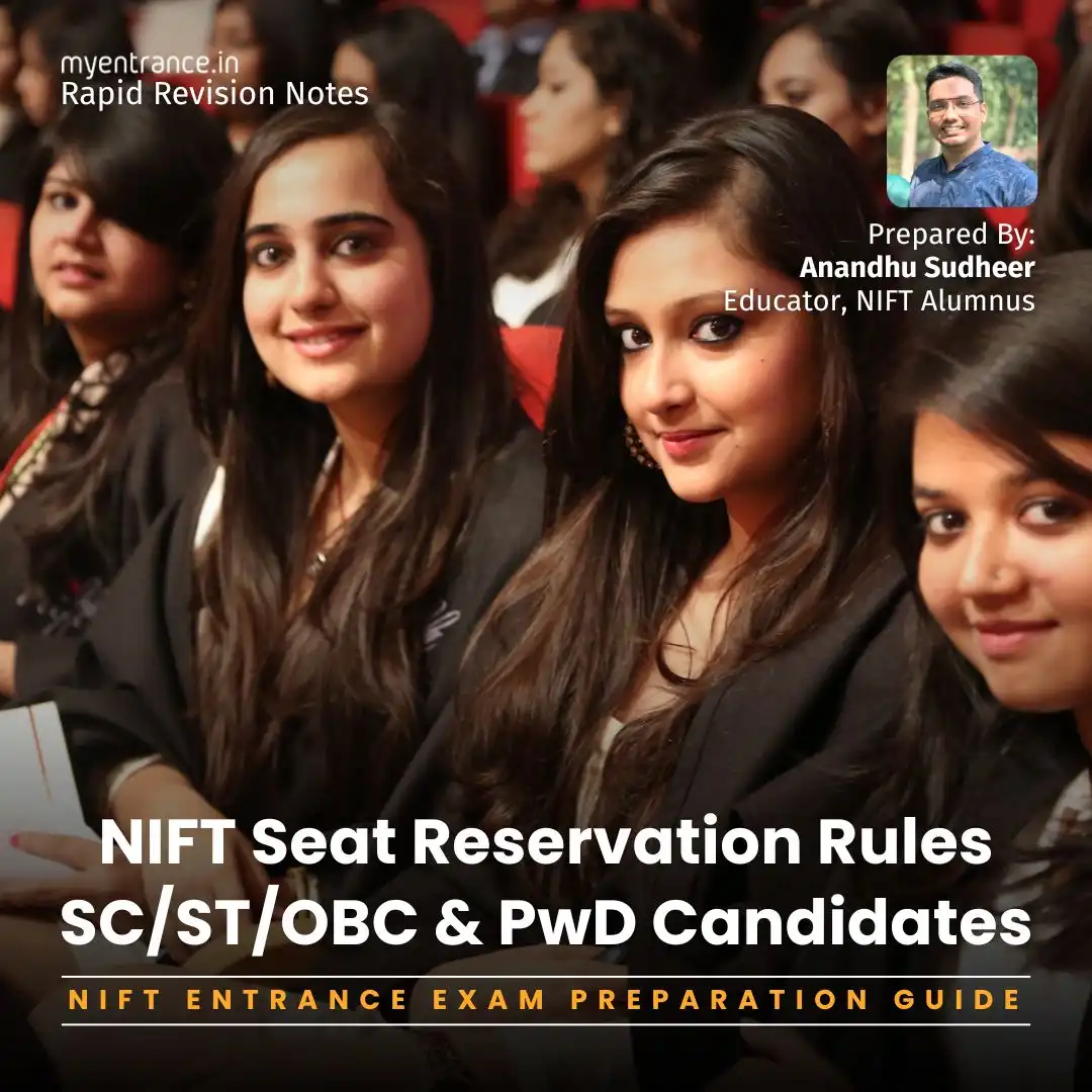 NIFT Seat Reservation Policy for SC/ST/OBC/EWS/PwD Candidate. This guide prepared by Anandhu Sudheer covers the whole information about NIFT Seat Reservation policy.