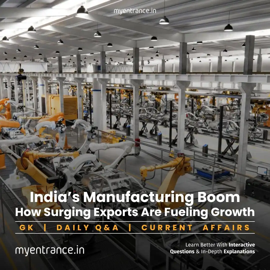 India's manufacturing sector growth graph showing rising PMI trends – important for current affairs in competitive exams.