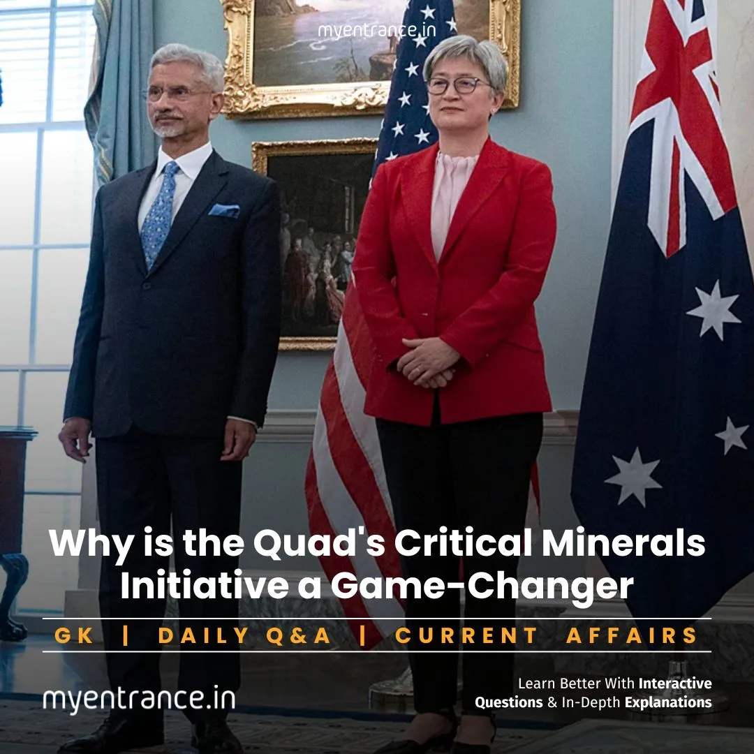Quad Foreign Ministers including India’s Dr. S. Jaishankar at Washington DC meeting announcing Critical Minerals Initiative