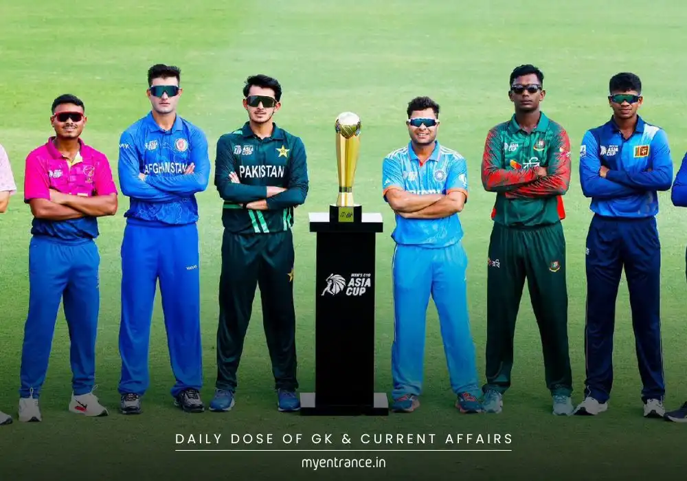 About Men’s Asia Cup Trophy with cricket players in action – Key tournament for Asian cricket dominance.
