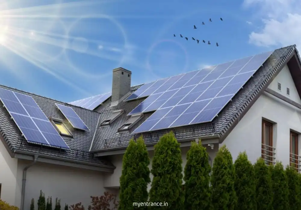 Solar panels under sunlight generating clean energy for sustainable power solutions.