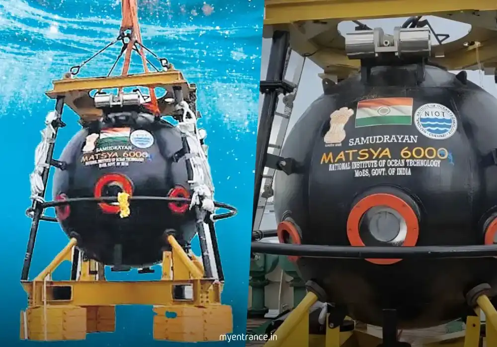 Indian deep ocean mission Samudrayaan's Matsya-6000 submersible vehicle exploring the seabed for minerals