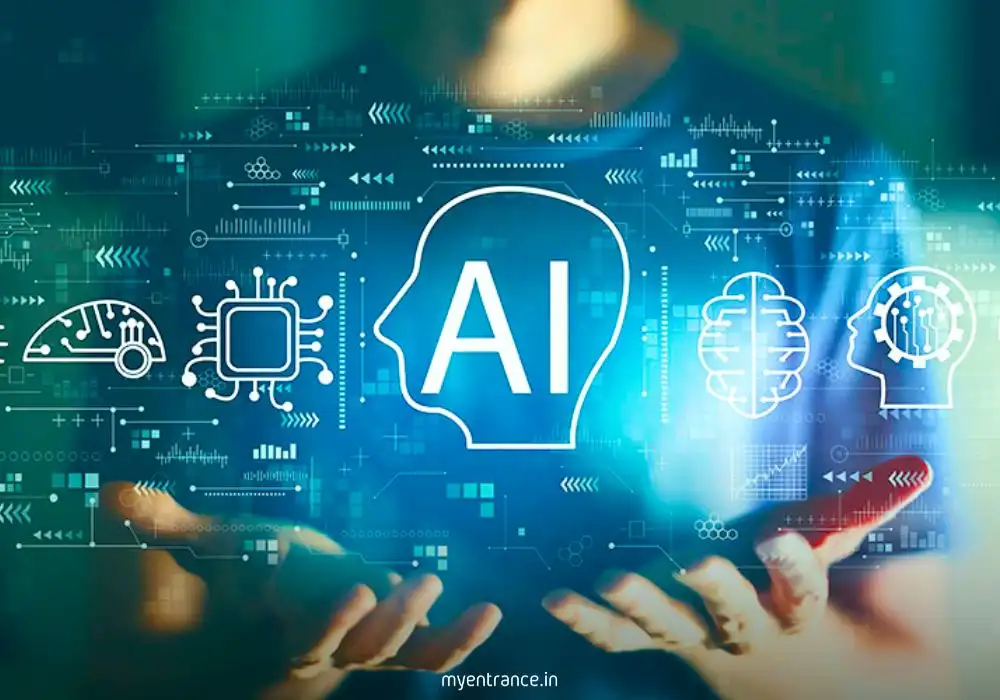 Artificial Intelligence (AI) concept with futuristic technology and neural networks