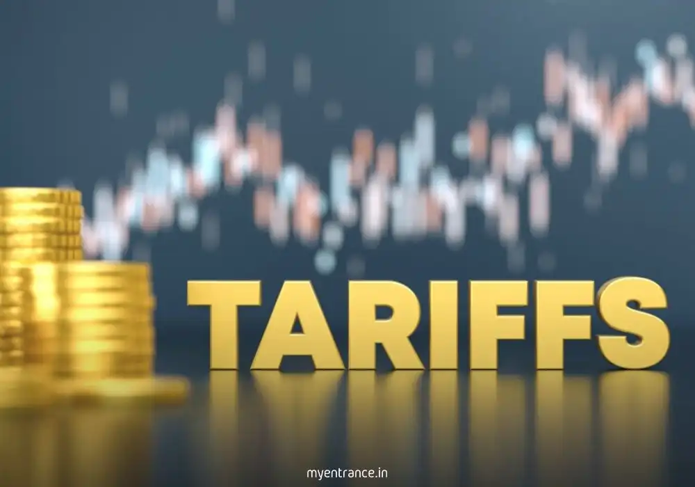Illustration showing global trade and tariff policies affecting imports and exports.