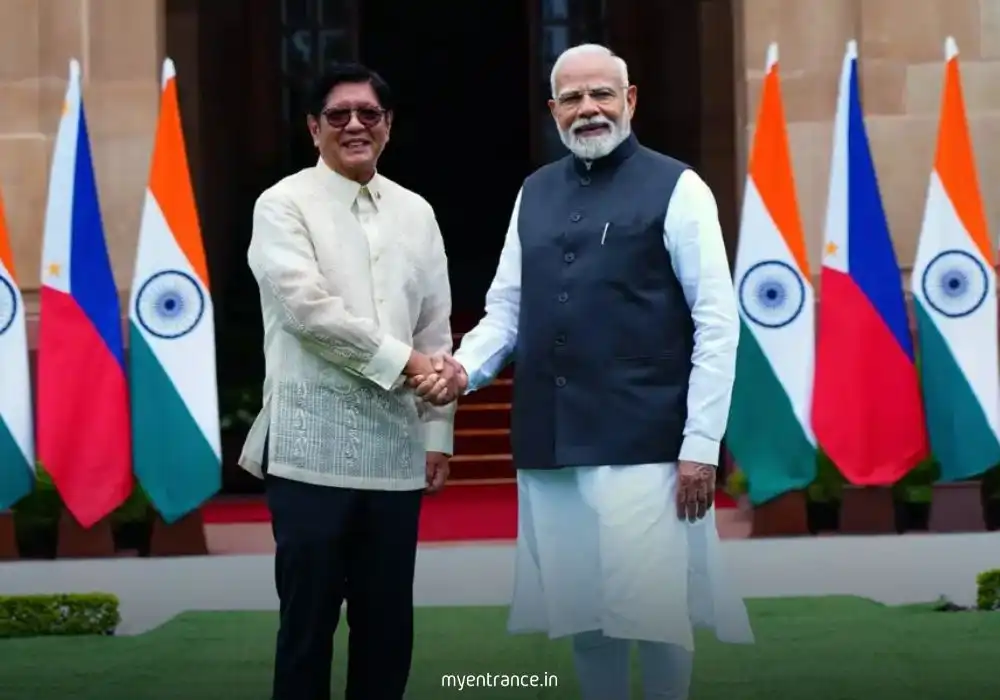 Indian Prime Minister Narendra Modi and Philippines President Ferdinand Marcos Jr. signing the Strategic Partnership Agreement in 2025