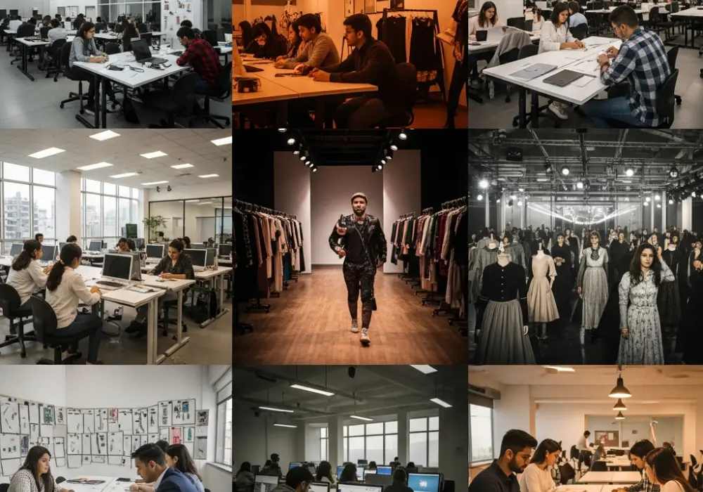 A comparison of various NIFT campus environments including studios and classrooms.