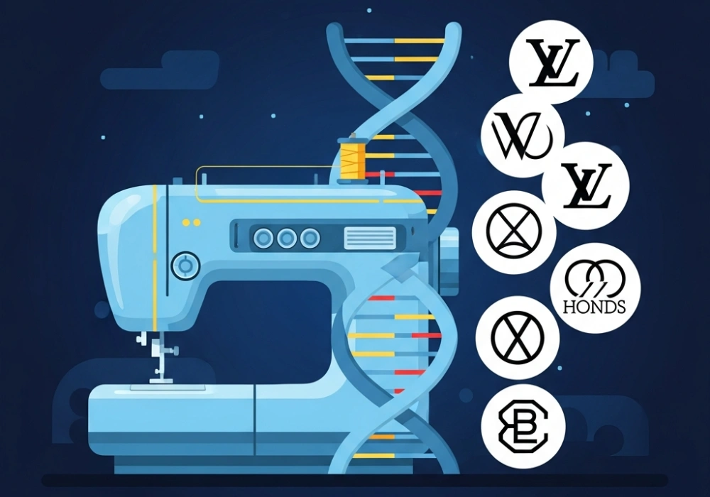 Educational illustration of textile innovations and global fashion retail mergers for NIFT GAT preparation.