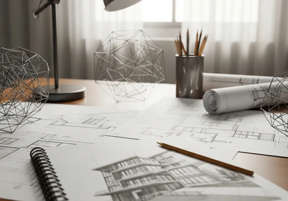 Visual perception and perspective sketching tools for NID design entrance exam preparation.