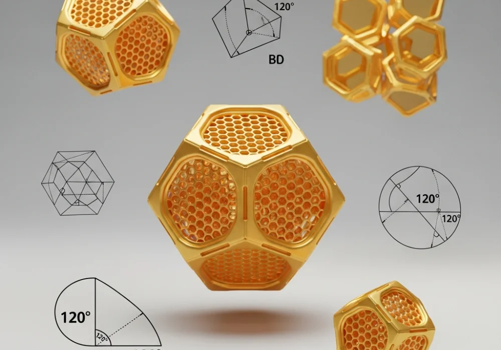 3D visualization of hexagonal tessellations and honeycomb structures for design education.
