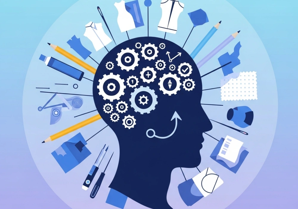 Illustration of logical reasoning and design elements for NIFT exam preparation.