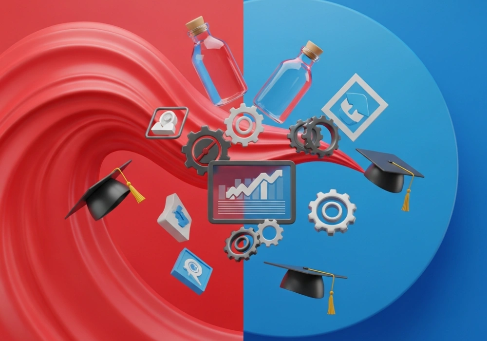 Pepsi vs Coca-Cola branding rivalry illustration with interactive educational elements for NIFT exam prep.