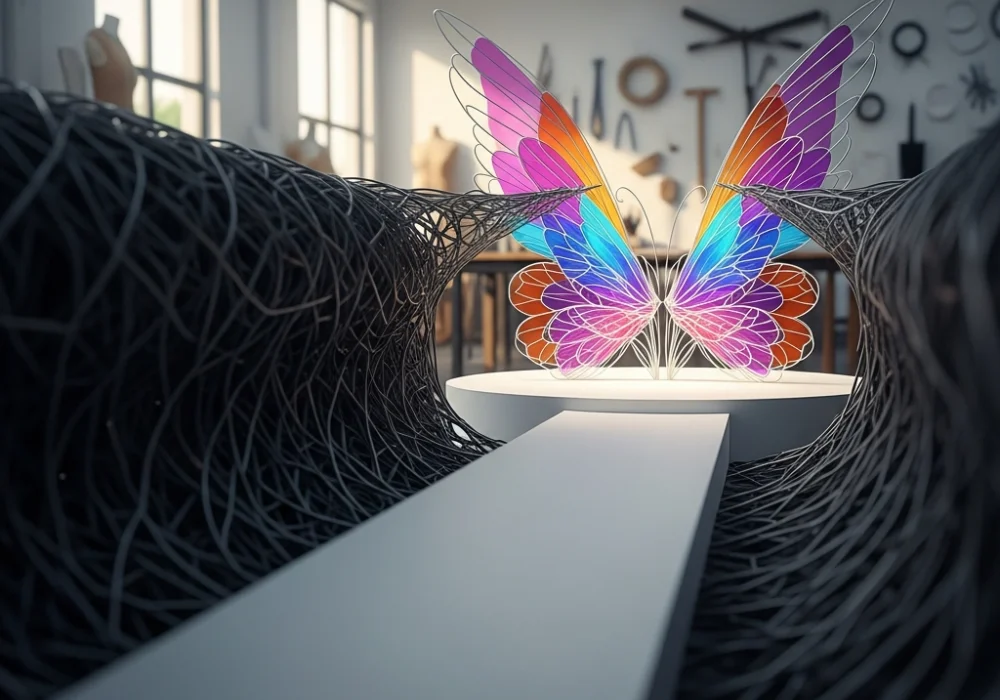 3D model of a Metamorphosis themed fashion ramp for NIFT Situation Test