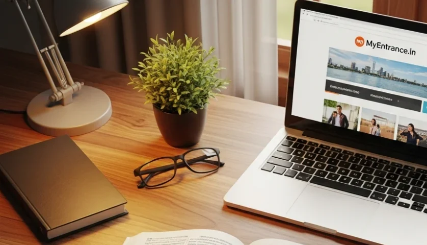 Malayalam Grammar study materials and laptop on a desk for Kerala PSC exam preparation.