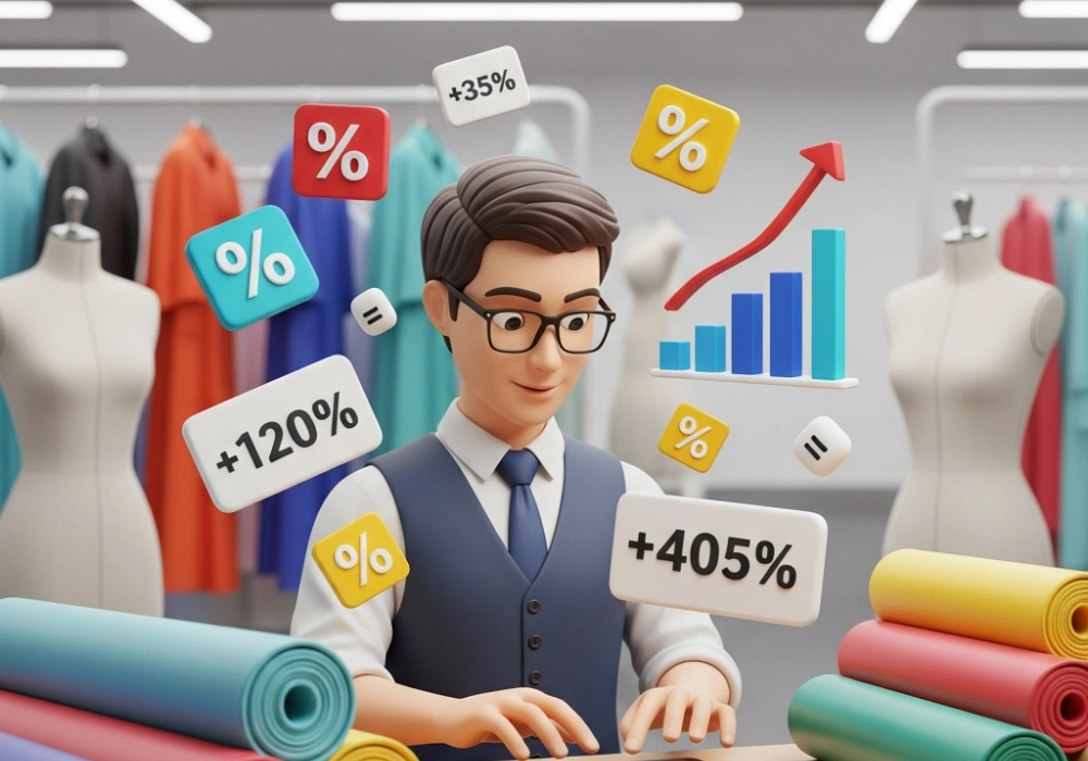 NIFT GAT test preparation illustration for weighted average calculations in garment production