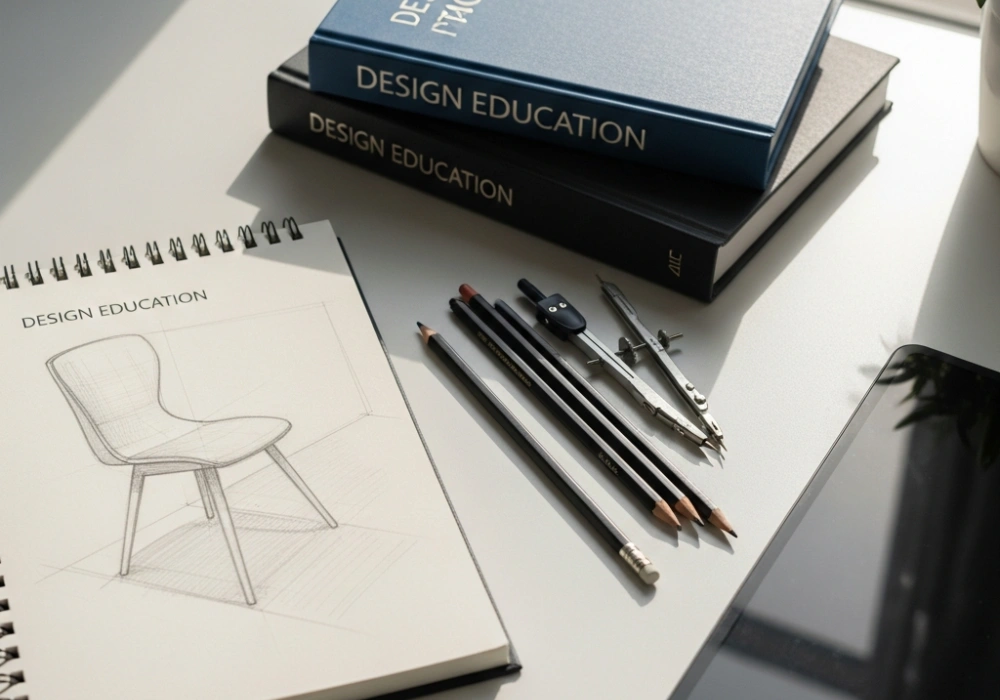Best NID DAT preparation books and sketching materials on a student's desk.