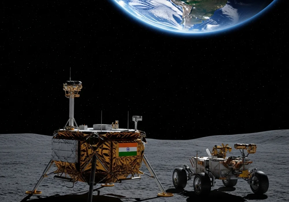 Chandrayaan-3 Vikram Lander and Pragyan Rover on the Lunar South Pole - ISRO UPSC Study Guide