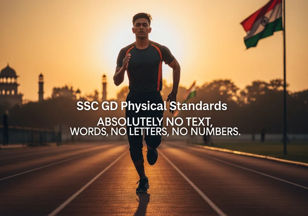 A male candidate practicing for SSC GD physical efficiency test running at sunrise.