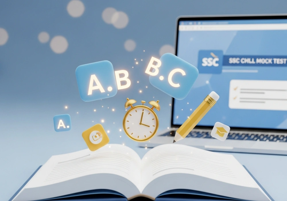 Essential English Grammar Rules for SSC CHSL Aspirants including Subject-Verb Agreement and Tenses illustration.