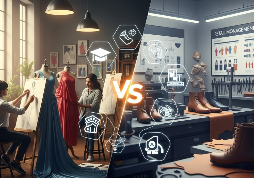 Comparison between NIFT fashion design studio and FDDI footwear design lab for design aspirants.