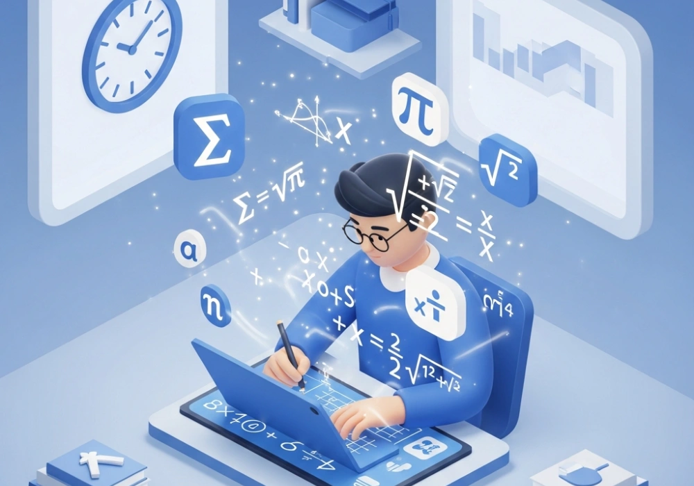 A student using advanced speed hacks and digital shortcuts to solve SSC CGL Quantitative Aptitude questions quickly.