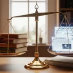 UPSC preparation balance between static syllabus and current affairs illustrated with books and news feeds on a scale.