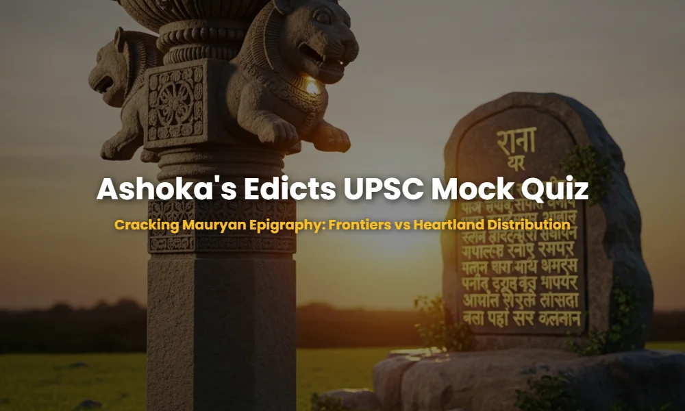 Ashokan Pillar with Lion Capital in a historical landscape setting