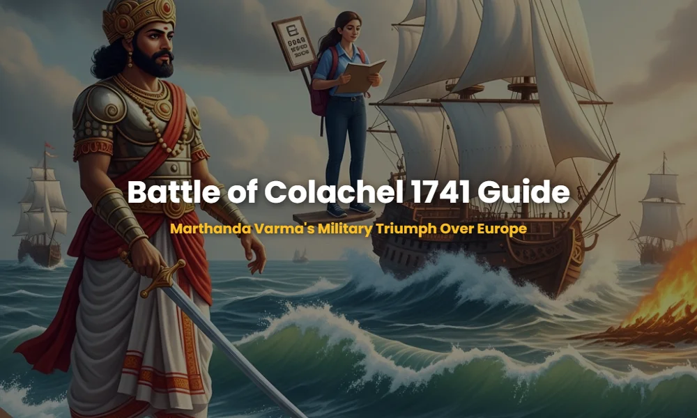 Historical depiction of King Marthanda Varma and the Battle of Colachel 1741 against the Dutch East India Company.