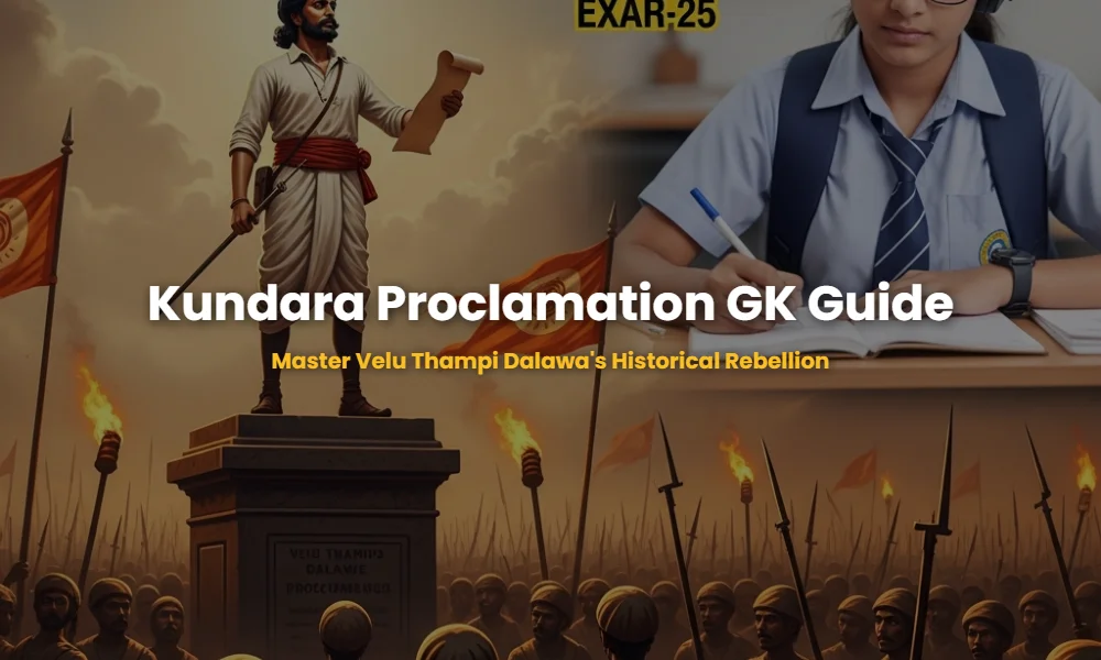 Velu Thampi Dalawa issuing the Kundara Proclamation in 1809 in front of a large crowd of Travancore rebels.