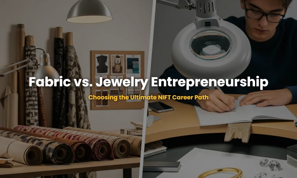 Comparison of bespoke fabric consultancy for interior design and custom jewelry brand development tools and workspace.