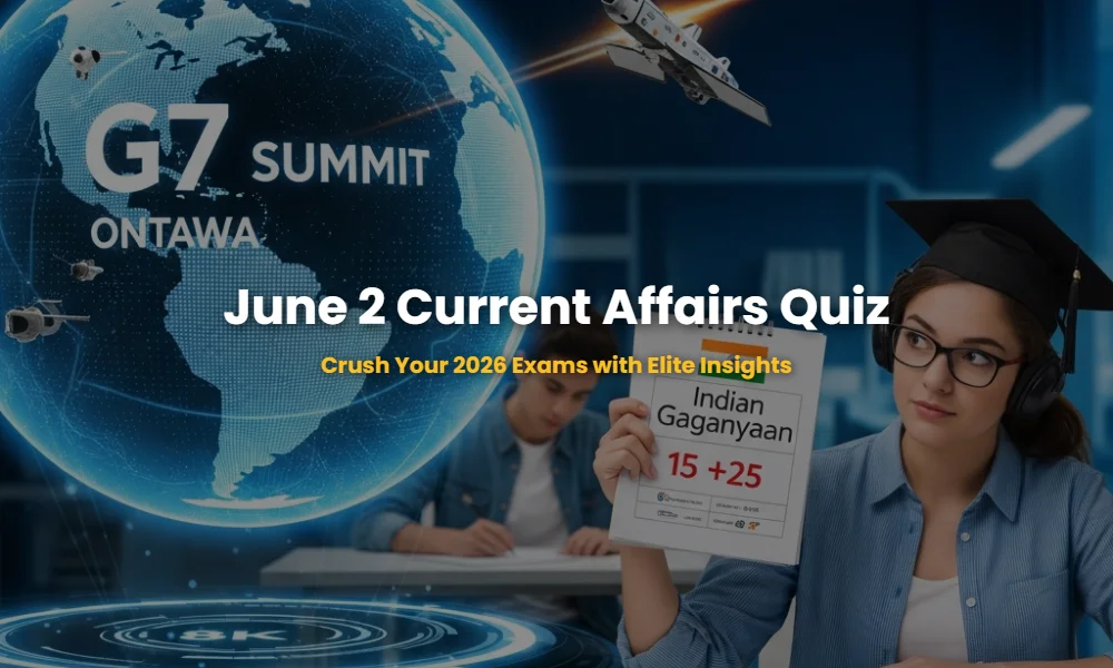 G7 Summit 2026 and ISRO Gaganyaan-3 mission visualization for Current Affairs analysis.
