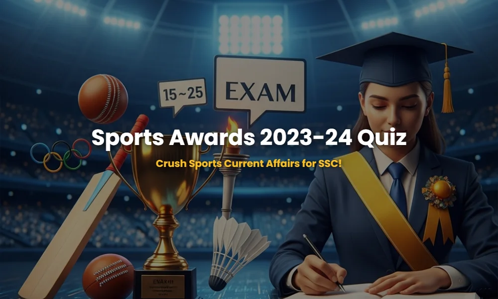 3D collage of sports equipment and trophies representing 2023-24 sporting events and awards.