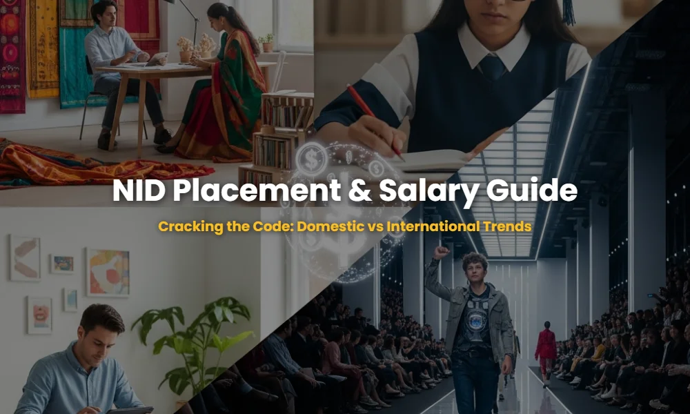 Domestic vs International NID placement trends and salary comparison for Textile and Apparel Design alumni.