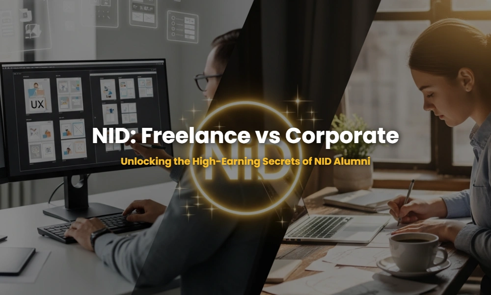 Comparison between NID corporate placements and freelance design consultancy environments.