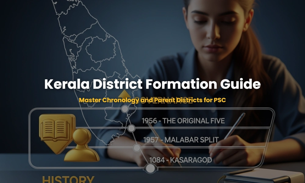 Chronological timeline of Kerala district formation for Static GK