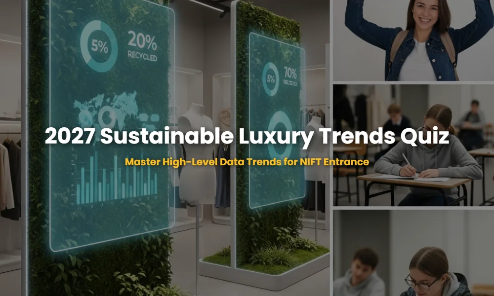 Digital data visualization of sustainable luxury trends for 2027 showing market growth and eco-friendly material adoption.