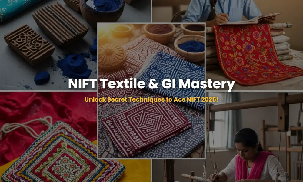 Collage of traditional Indian textile clusters including Ikat, Ajrakh, and Banarasi silk.