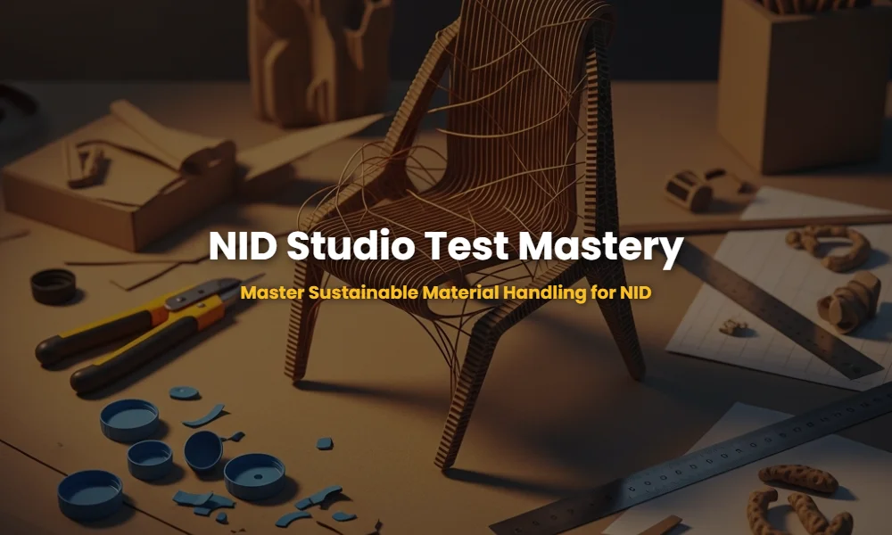 Advanced 3D model made from recycled cardboard and wire for NID Studio Test preparation.