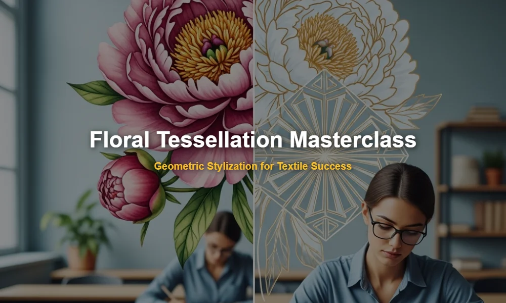 Comparison of organic floral motif and geometric tessellation for textile print.