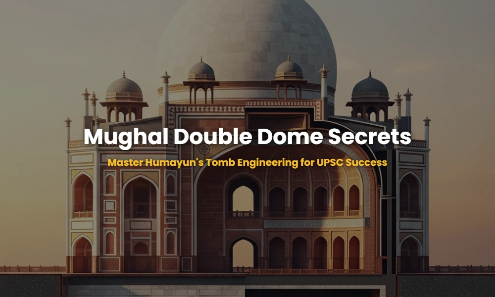 Cross-section diagram of the Double Dome feature in Humayun's Tomb showing the inner and outer shells.