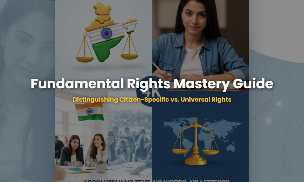 Visual guide to the classification of Fundamental Rights in the Indian Constitution for UPSC.