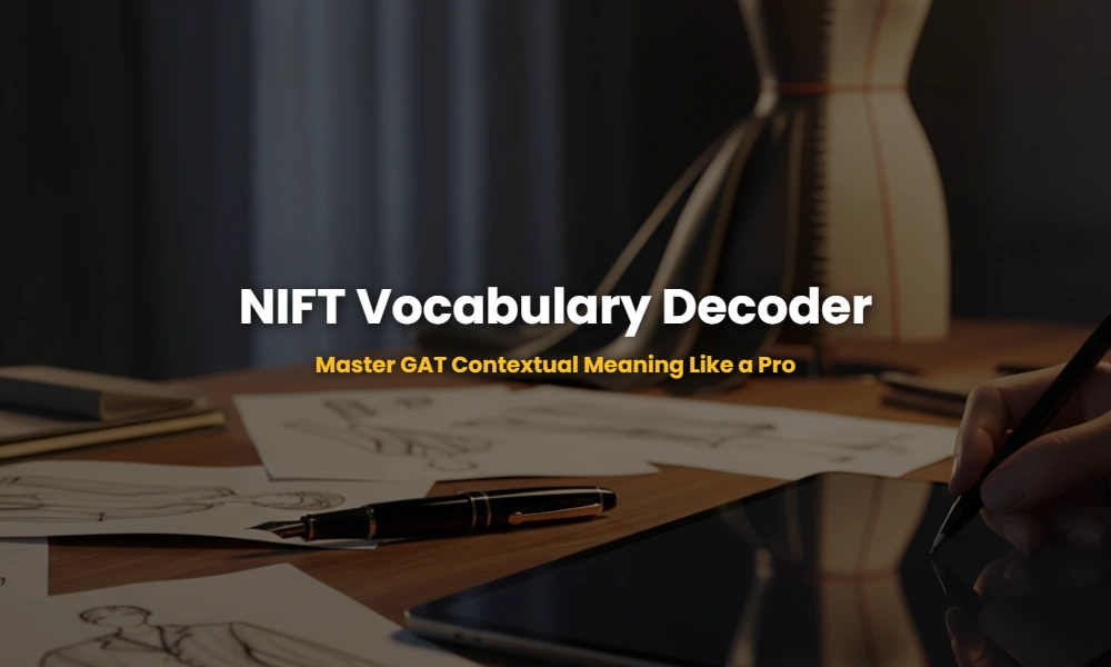 NIFT student preparing for GAT English vocabulary and reading comprehension.