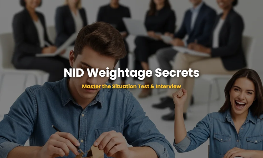 NID Studio Test and Personal Interview preparation environment with 3D models and design tools.