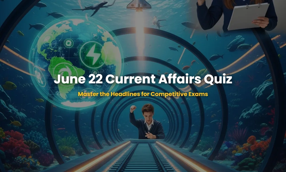 Daily Current Affairs Quiz 22-06-2026 - Global Green Pact and India's Undersea Tunnel