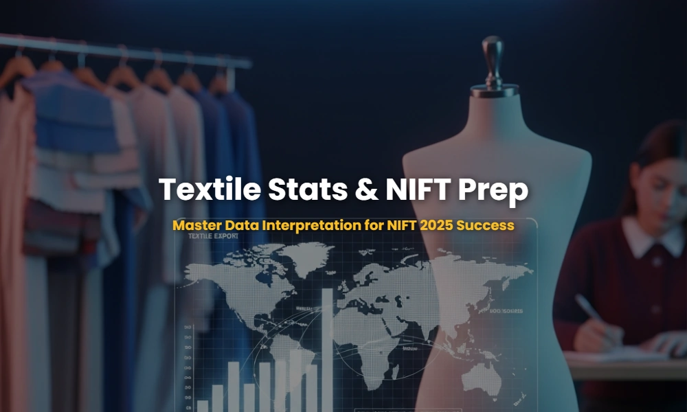 Digital hologram of textile production statistics and fashion design elements.