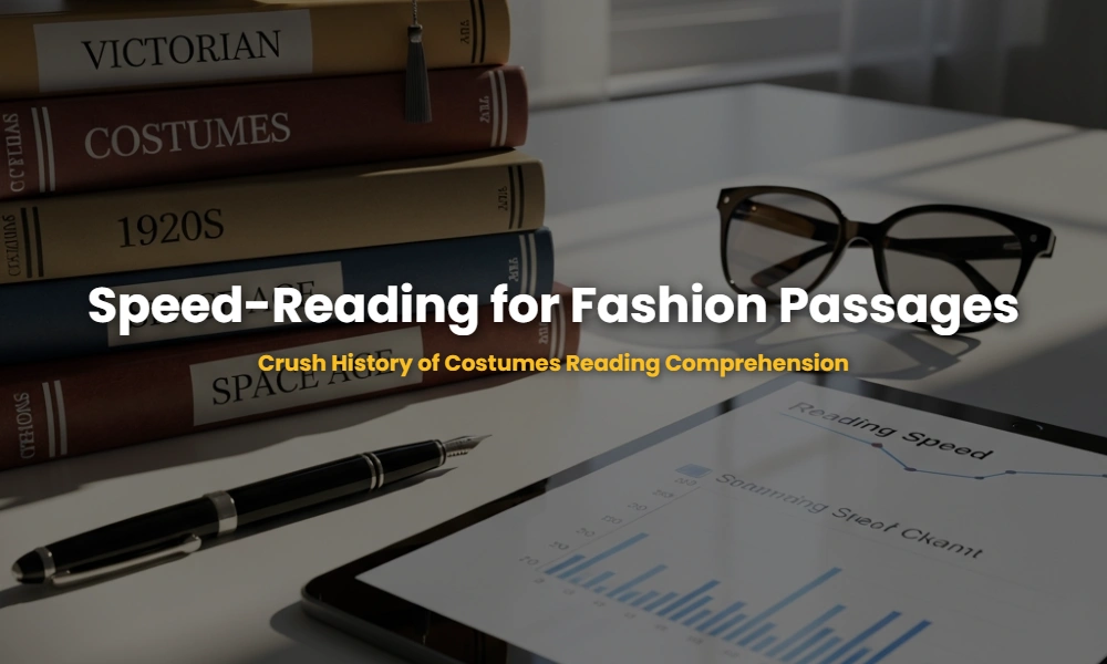 Aesthetic study desk with fashion history books and digital tablet for NIFT entrance exam preparation.